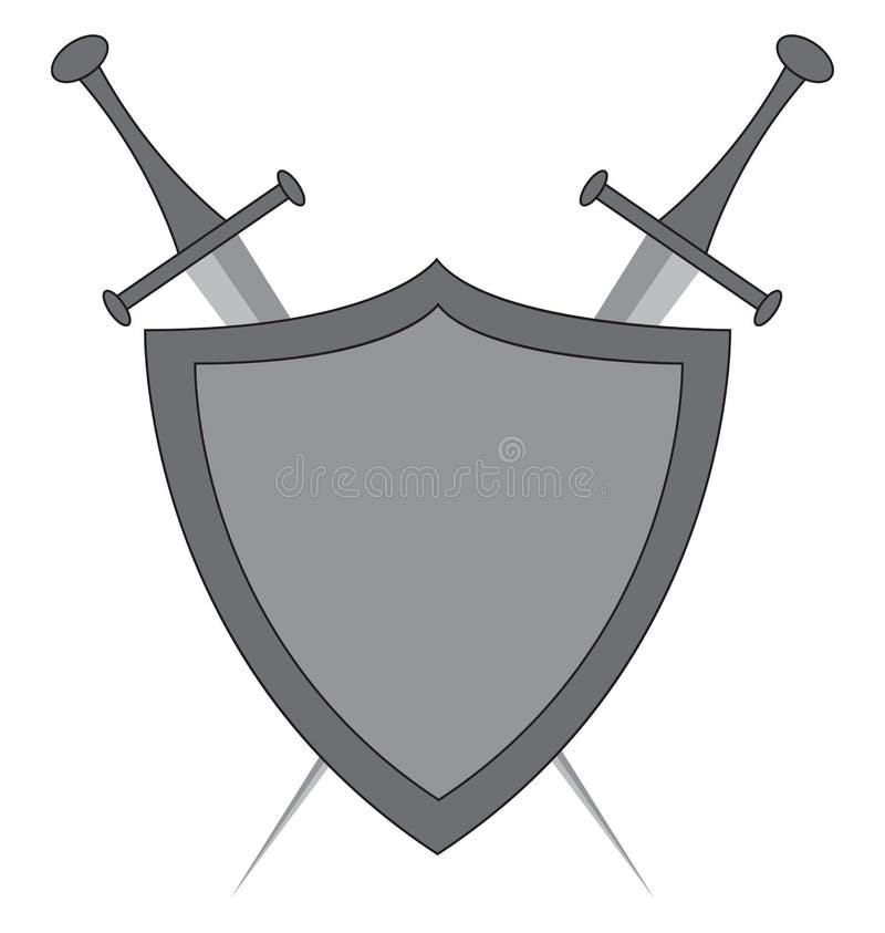 Clipart De Las Espadas Cruzadas Y El Dibujo O IlustraciÃ³n De Color  Vectorial De Escudo Ilustración del Vector - Ilustración de protector,  gladiador: 160060754