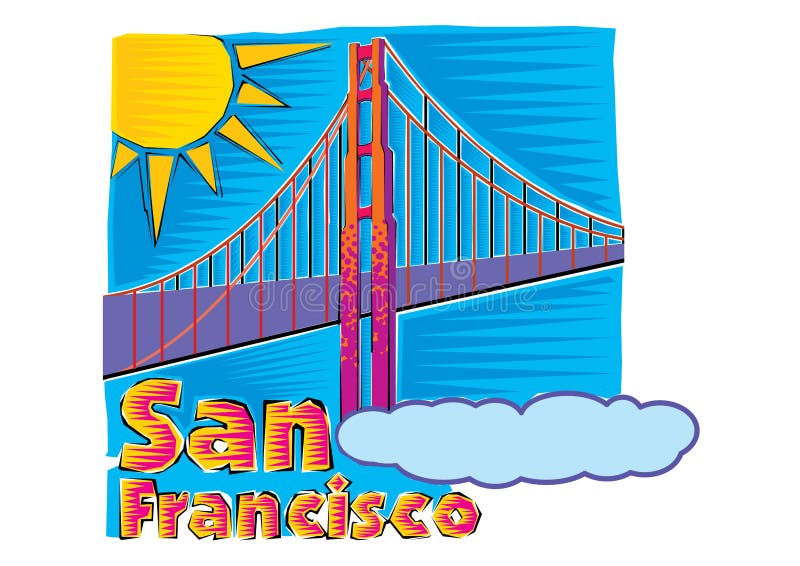 Clipart di golden gate bridge in San Francisco Clipart illustrazione vettoriale Clipart di golden gate bridge in San Francisco Clipart illustrazione vettoriale