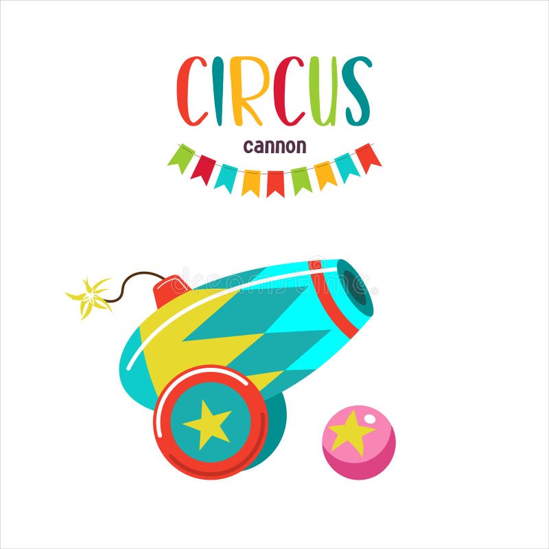 Clipart do circo Canhão do circo Festão colorida das bandeiras ilustração royalty free Clipart do circo Canhão do circo Festão colorida das bandeiras ilustração royalty free