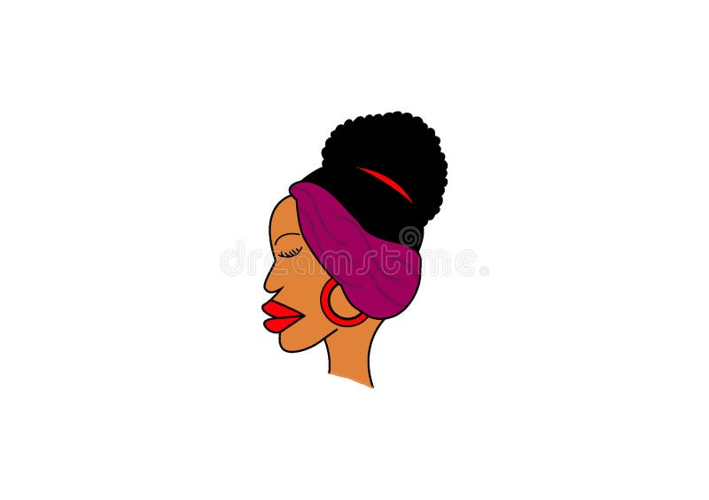 Clipart (images graphiques) africain de visage de femme illustration de vecteur