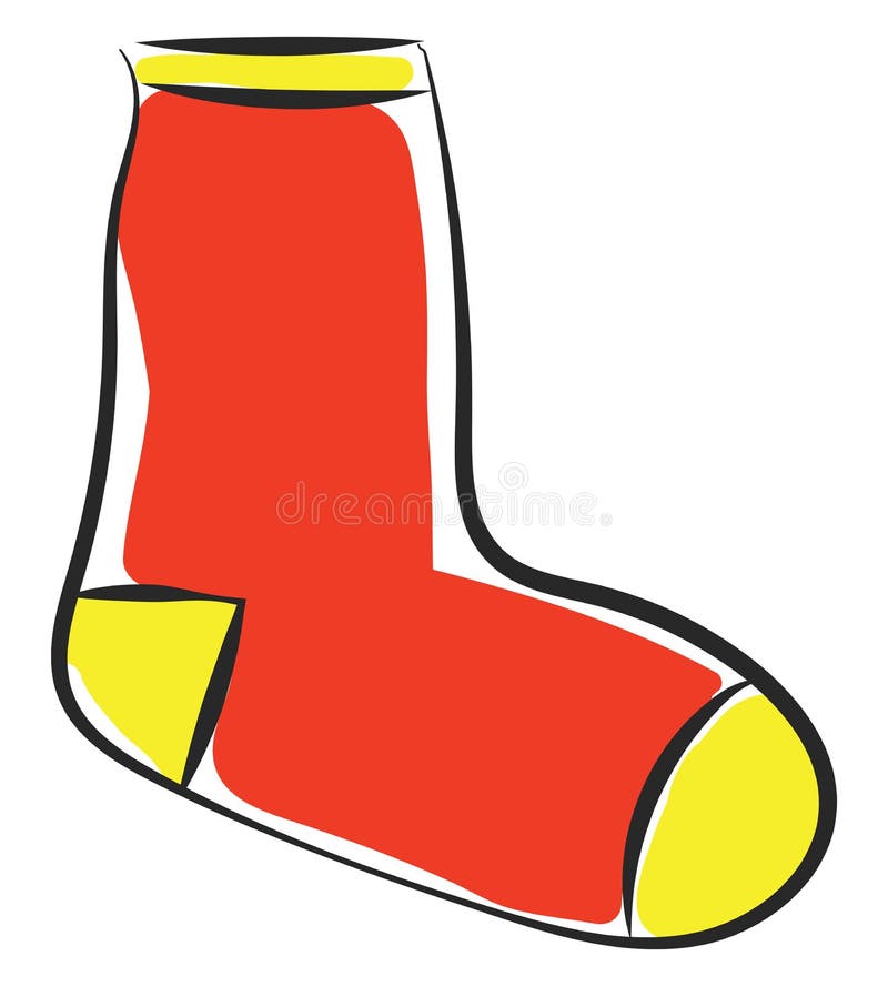 Clipart of a showcase red-colored pair of socks vector or color illustration