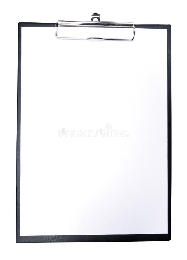 Clipboard with a Blank Sheet of Paper. Stock Image Image of