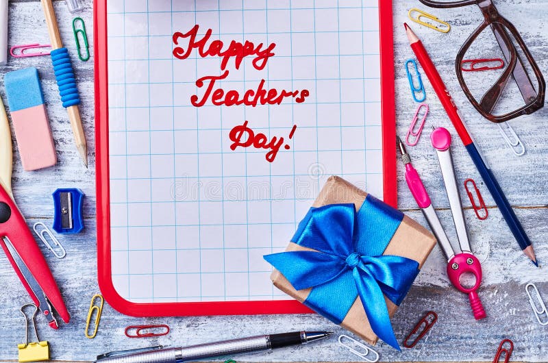 Clipboard, Box and Stationery. Stock Photo Image of double, education