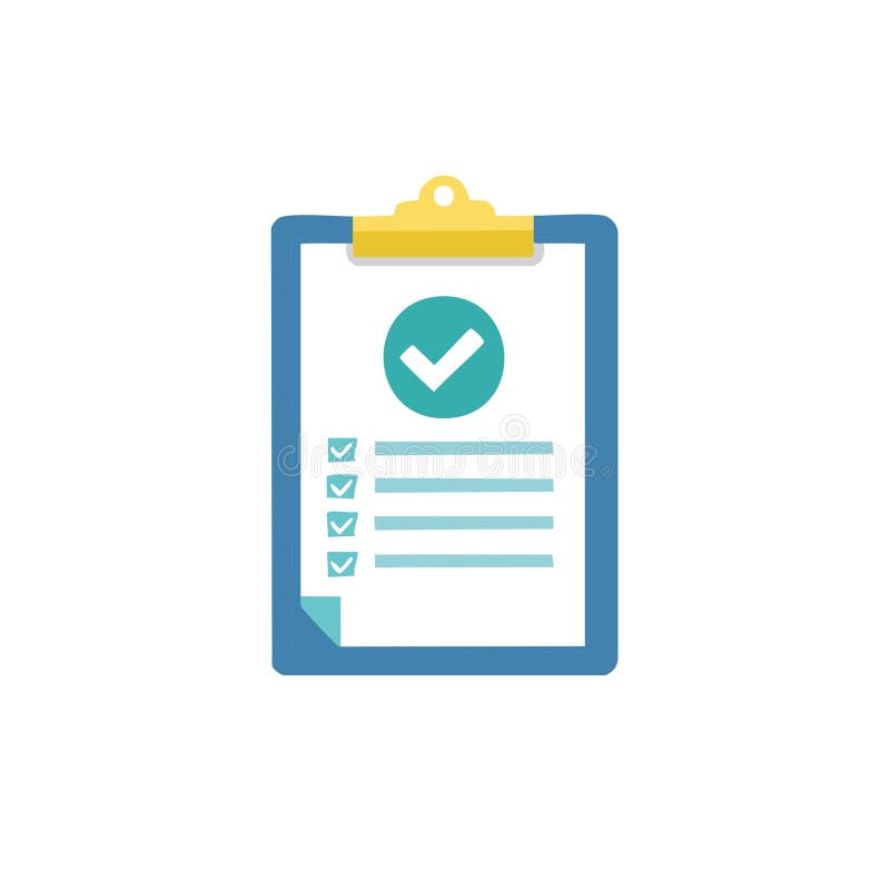 Clipboard with check mark, checklist, and completed task, vector illustration stock illustration