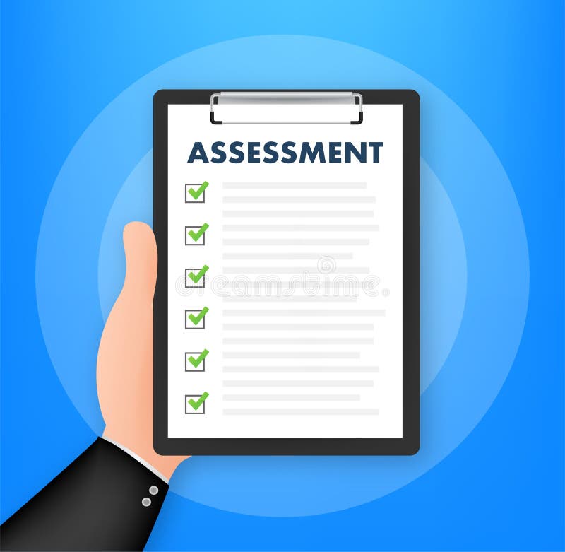 Clipboard Checklist with Assessment. Assessment of Users Experience of Services. Vector Stock