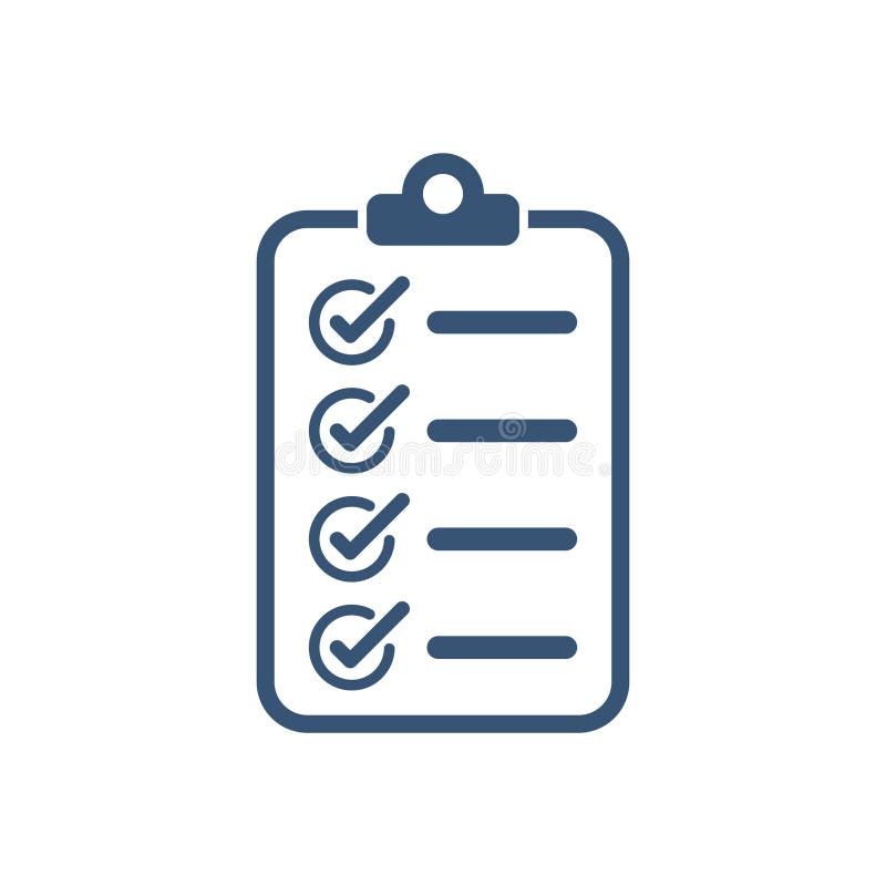 Clipboard with checklist icon in flat style. royalty free illustration