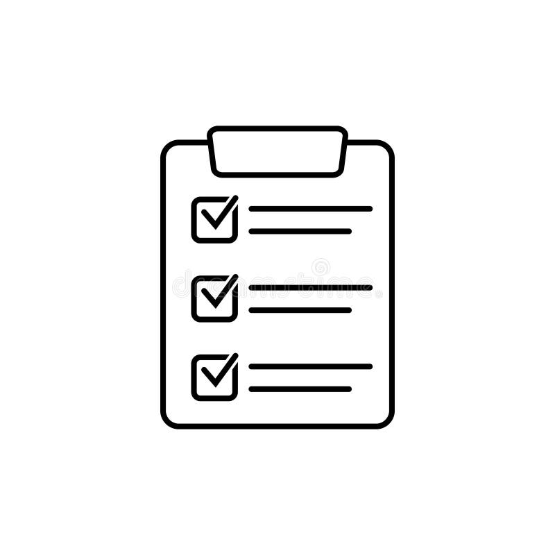Clipboard with checklist icon, symbol for web site and app design. Vector illstration. royalty free illustration