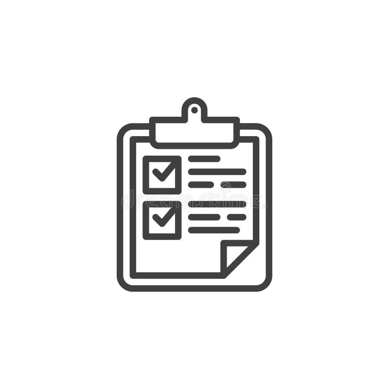 Clipboard with checklist line icon. linear style sign for mobile concept and web design. Check list form outline vector icon. Symbol, logo illustration. Vector graphics