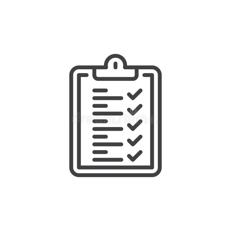 Clipboard checklist line icon vector illustration