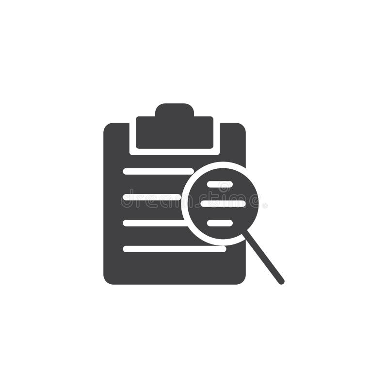 Clipboard checklist and magnifying glass icon vector vector illustration