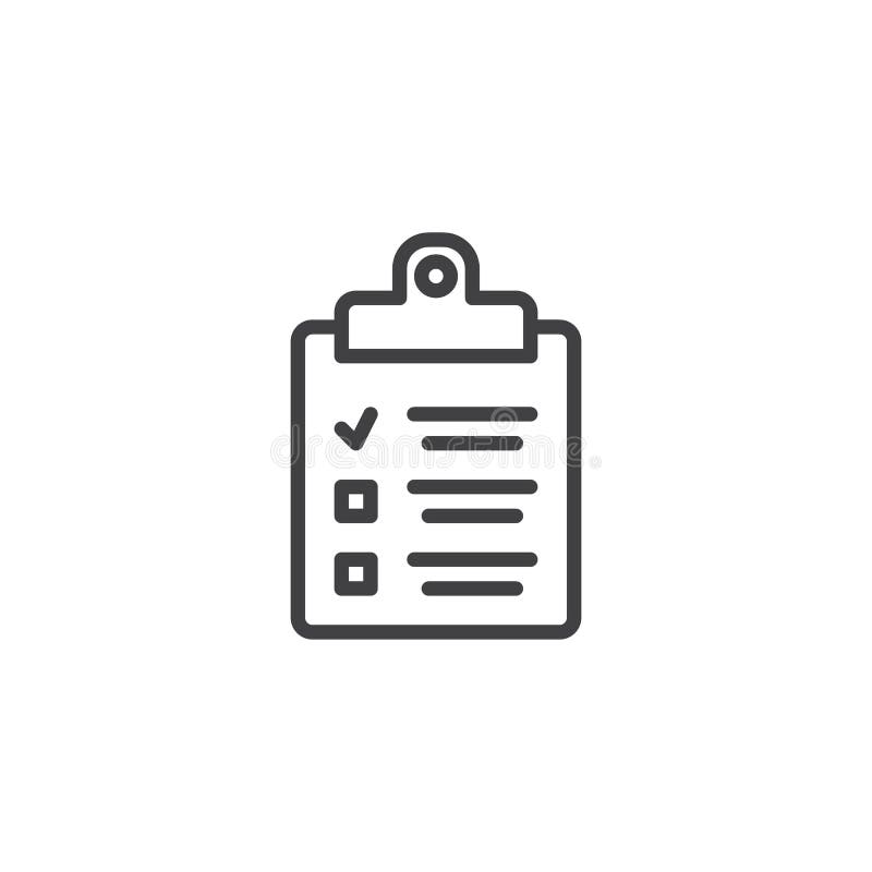 Clipboard Checklist outline icon vector illustration