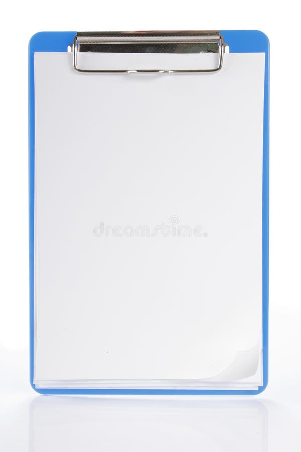 Blue clipboard paper isolated over white background. Board survey stock images, royalty-free photos and pictures
