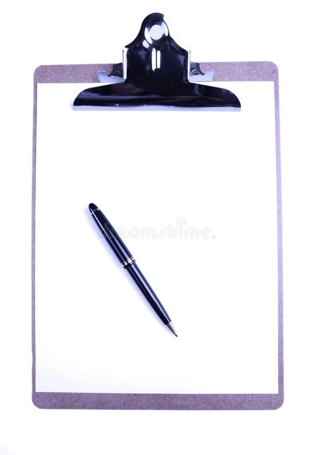 CLipboard with pen and paper