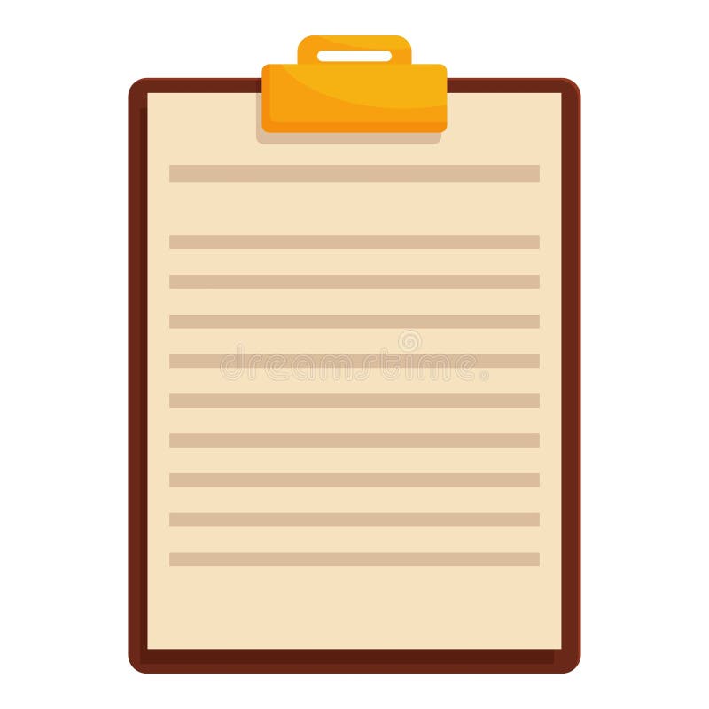 Clipboard showing empty lines for taking notes or writing vector illustration