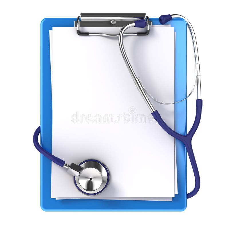 Clipboard and Stethoscope stock illustration. Illustration of health