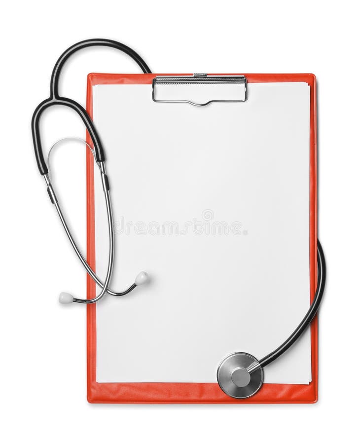 Clipboard and stethoscope royalty free stock photos