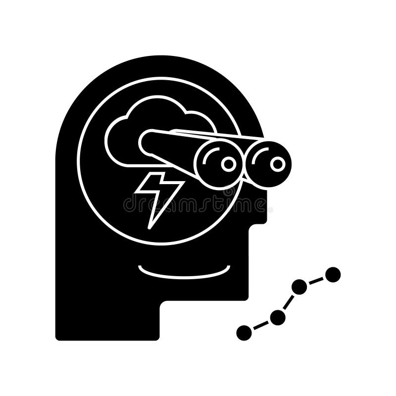 Clique - previsão - ícone da visão, ilustração do vetor, sinal preto no fundo isolado ilustração do vetor Clique - previsão - ícone da visão, ilustração do vetor, sinal preto no fundo isolado ilustração do vetor