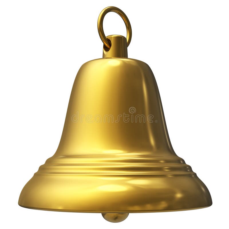 Golden Christmas bell isolated on white background. Golden Christmas bell isolated on white background