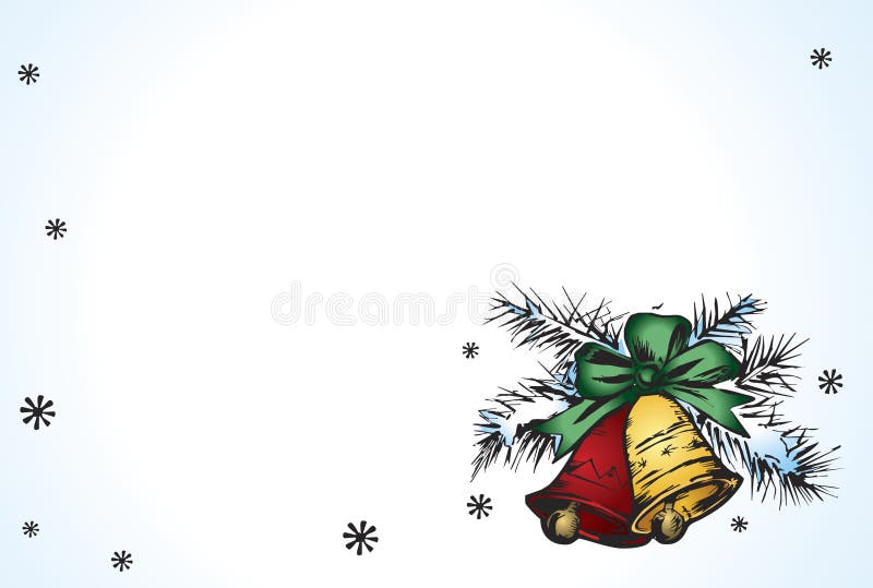 Christmas bells card on a white background. Christmas bells card on a white background