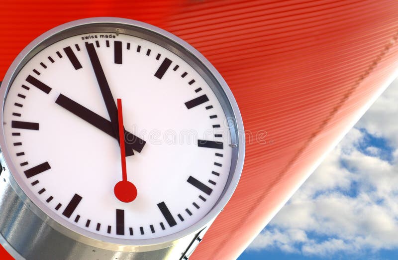 Big clock with blue sky. Arrangement precision stock images, royalty-free photos and pictures