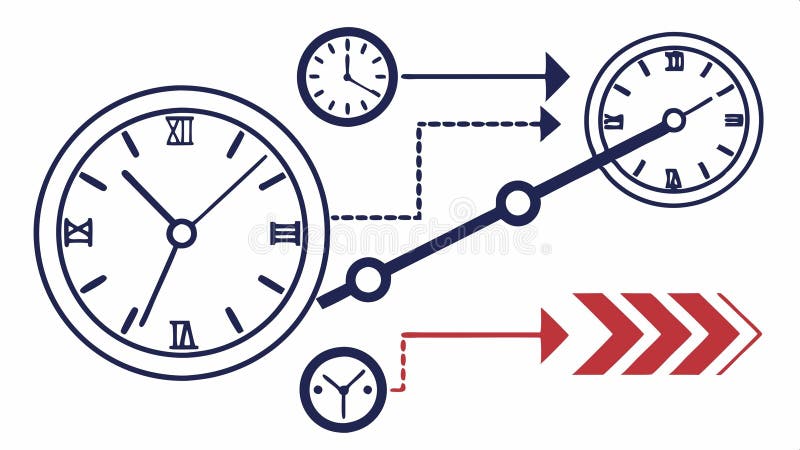 Clock with arrows illustration, time management, schedule and planning vector design Generative AI vector illustration