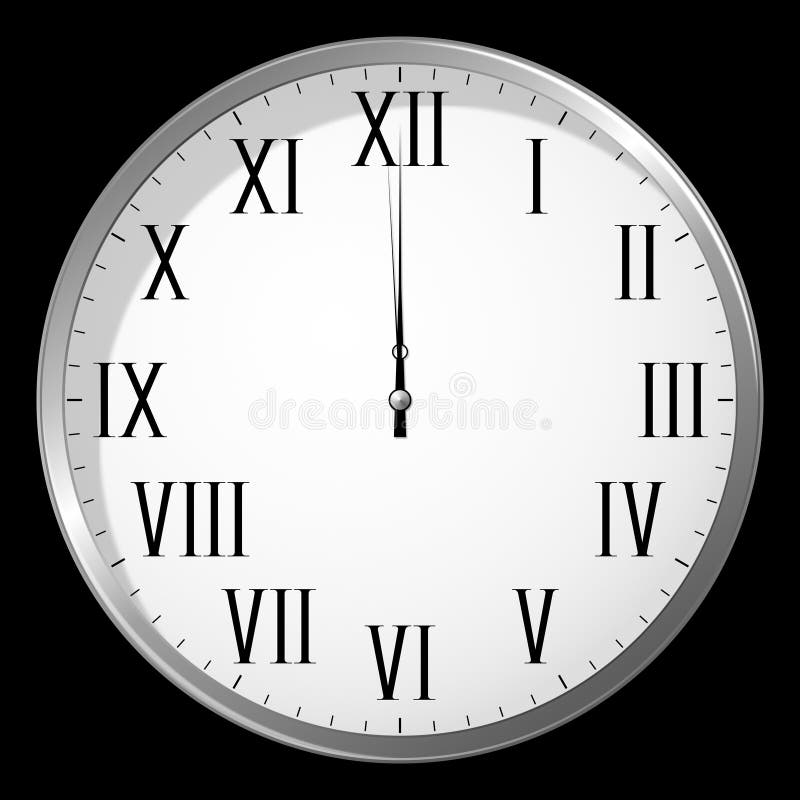 Clock Face Showing Midnight Stock Illustrations 78 Clock Face Showing