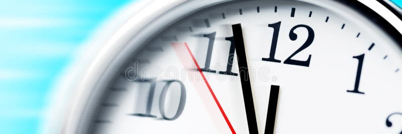 Running Out Of Time!. Clock with blurred hands and numbers. Running Out Of Time Concept.