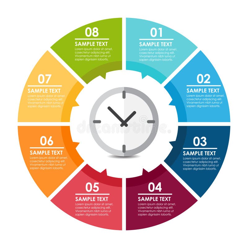 Clock circle infographic