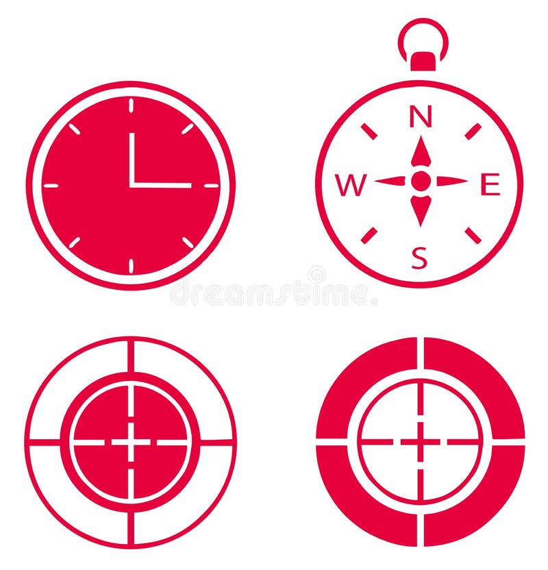 Illustration of clock, compass and purpose