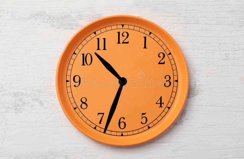Clock Face and Hands on White Background Stock Image - Image of