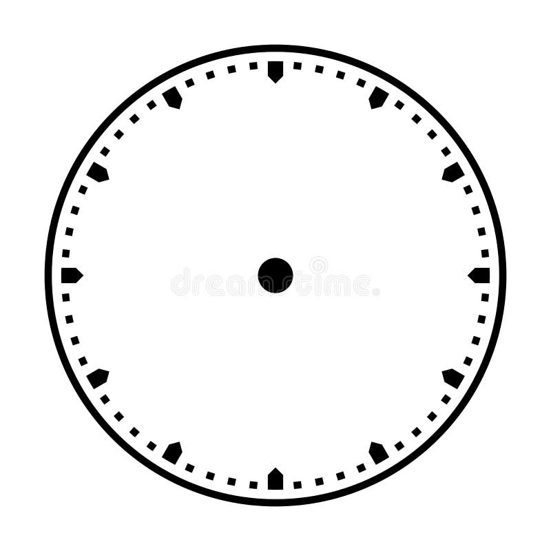 Clock Dial Vector. Precise and Simple Design, Minimalist Style, Black