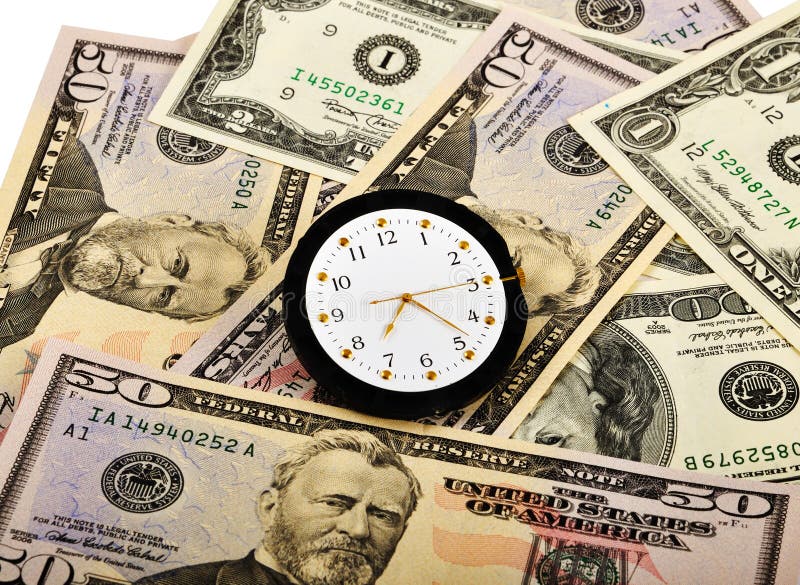 Clock and Dollars stock image. Image of watch, currency 13103725