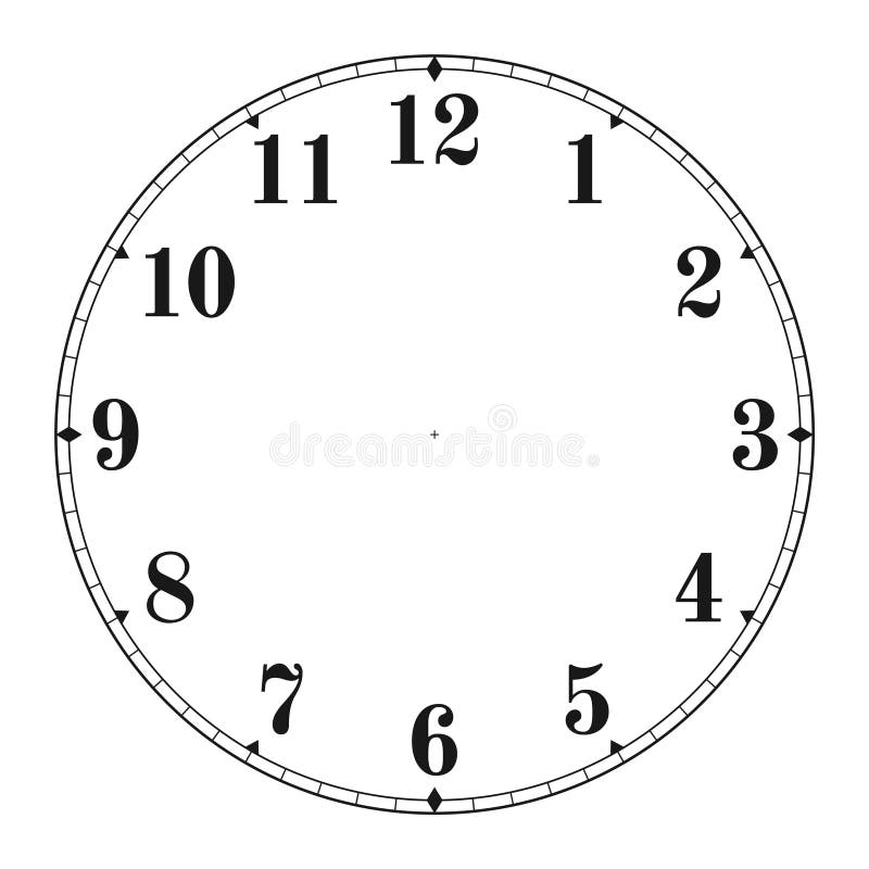 Clock Face Clip Art Printable Stock Vector - Illustration of clipart