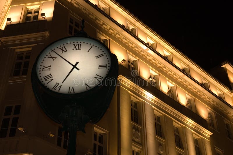 Clock in front of the hotel