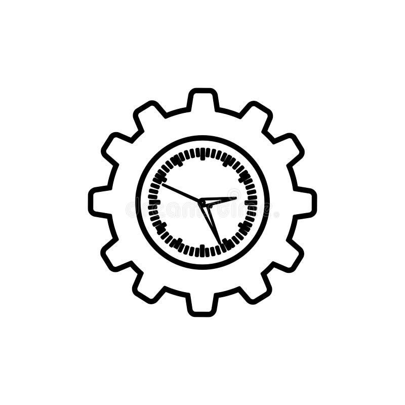 Clock with gear piece stock illustration. Illustration of gear 84081784
