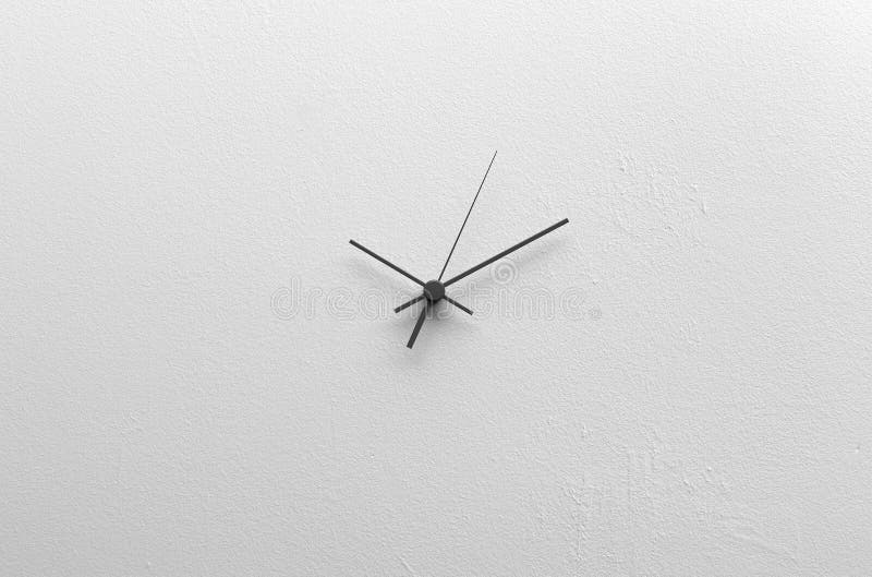 Clock hands on a blank dial without numbers on a white background. Creative conceptual illustration with copy space. 3D rendering stock image Clock hands on a blank dial without numbers on a white background. Creative conceptual illustration with copy space. 3D rendering stock image