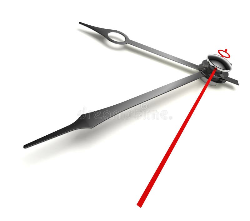 Clock hands chrome and red stock illustration. Illustration of accuracy