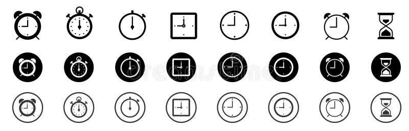 Set pictogramă ceas. ceasuri analogice. colecție de concepte de timp. Pictograma Set ceas concepte timp-bucată concepte de gestionare timp planificare ceasuri analogice ceasuri analogice digitale ceasuri de ceas și pictograme de păstrare a timpului și variații clockface.