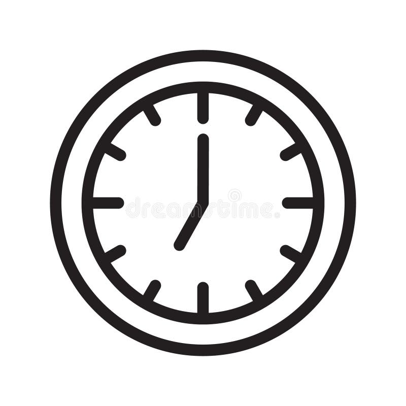 Clock Icon, Time Symbol, Watch Sign. Simple Timer Silhouette Stock