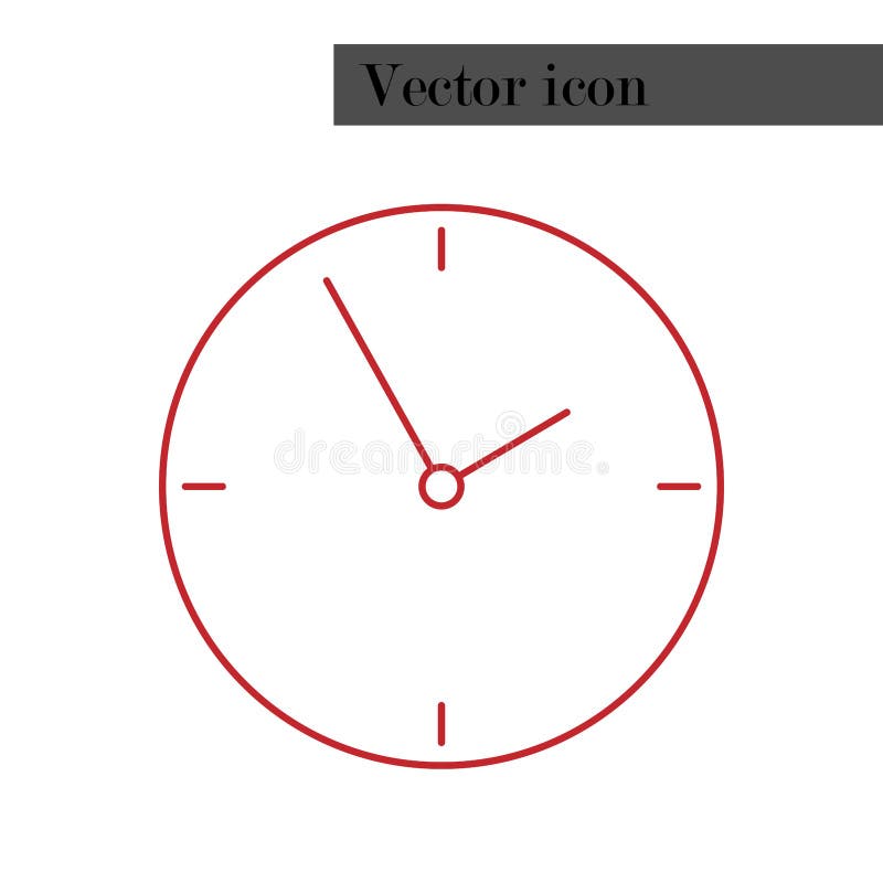 Clock Icon. Vector of a Round Clock with Arrows Stock Illustration ...
