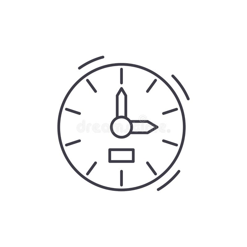 Clock Line Icon Concept. Clock Vector Linear Illustration, Symbol, Sign