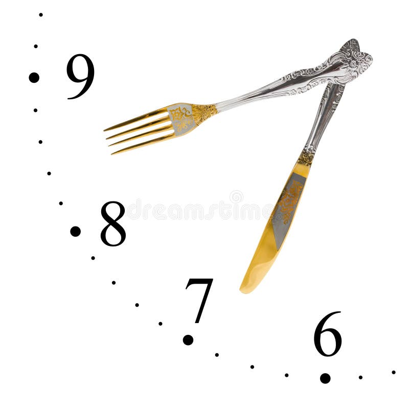 Clock Made Of Fork And Knife Stock Photo Image of break, clock 44518830