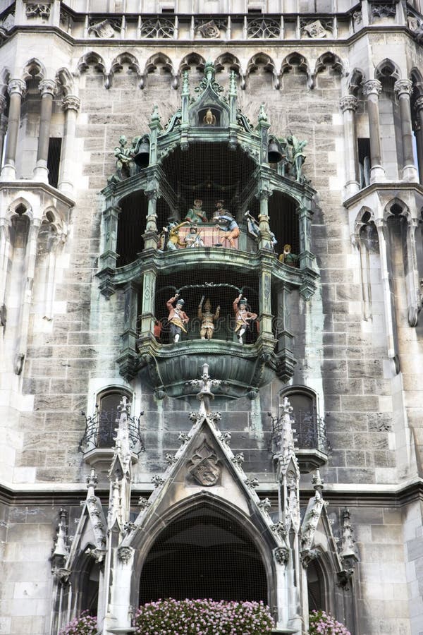 Clock at Marienplatz in Munich royalty free stock image