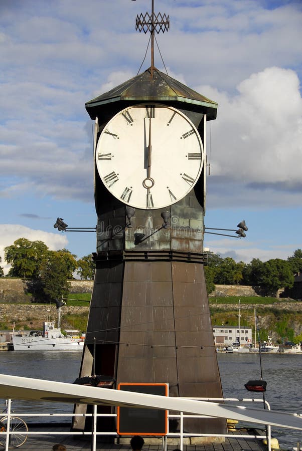 Clock in Oslo, Norway stock image. Image of harbour, scandinavia 4859115