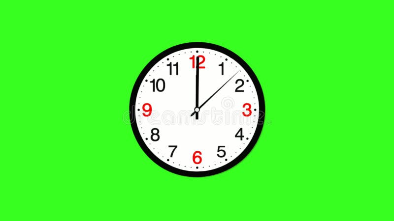 Clock Premium Quality green screen 4k bacgrounds vector illustration