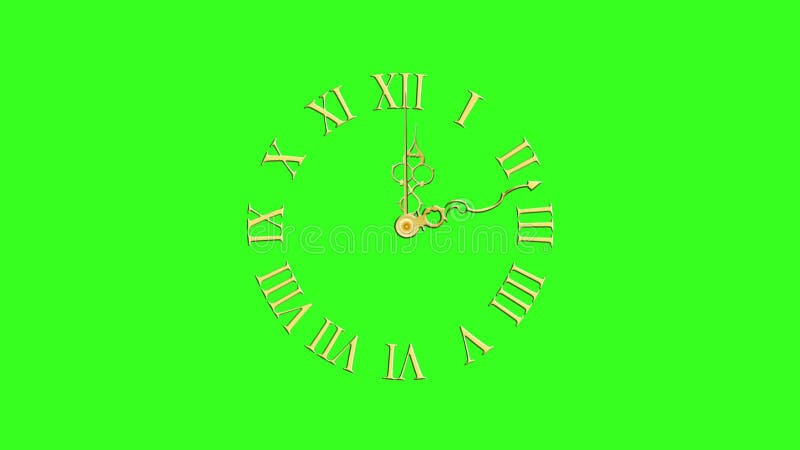 Clock Premium Quality green screen 4k bacgrounds royalty free illustration