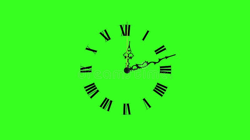 Clock Premium Quality green screen 4k bacgrounds vector illustration