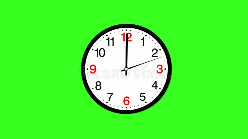 Clock Premium Quality green screen 4k bacgrounds stock illustration
