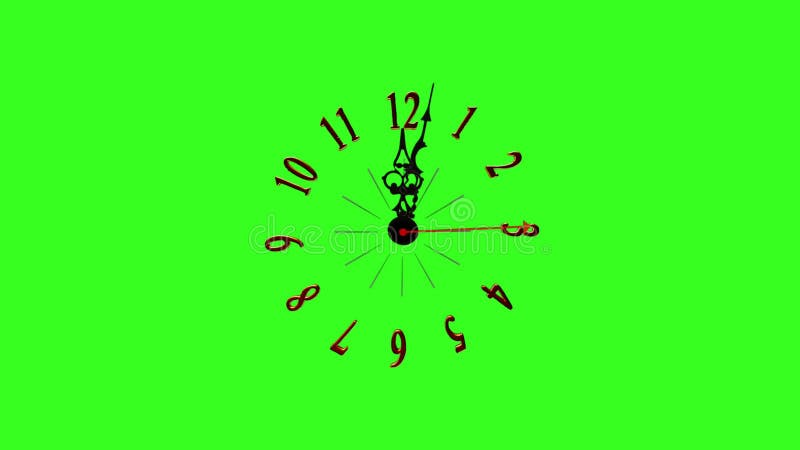 Clock Premium Quality green screen 4k bacgrounds vector illustration
