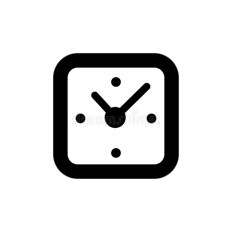 Clock square icon vector. isolated stock illustration Clock square icon vector. isolated stock illustration
